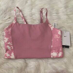 NIKE ONE Convertible Lightly Lined Longline Printed Sports Bra Sz MEDIUM